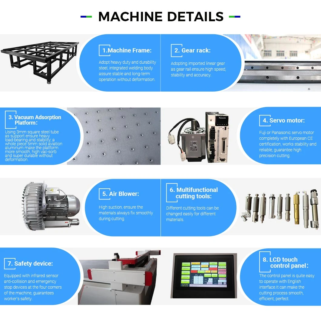 Automatic CNC Digital Oscillating Knife Fabric /Textile/ Cloth /Garment /Apparel/Rubber/ Sponge /Foam /Wool /Rubber / Cardboard /PVC /Shoe Cutting Machine Price